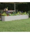 vidaXL Garden Raised Bed Galvanised Steel 260x40x36 cm Silver — Size: 260 x 40 x 36 cm