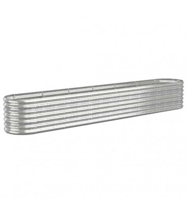 vidaXL Garden Raised Bed Galvanised Steel 260x40x36 cm Silver — Size: 260 x 40 x 36 cm