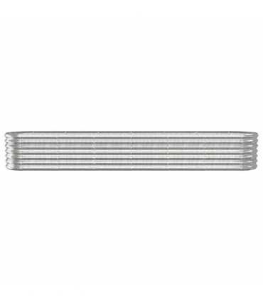 vidaXL Garden Raised Bed Galvanised Steel 260x40x36 cm Silver — Size: 260 x 40 x 36 cm