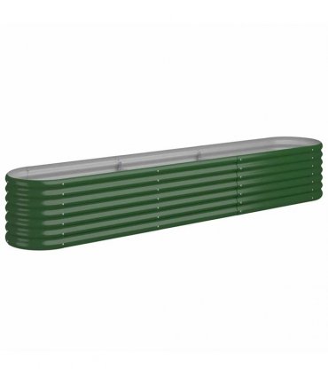 vidaXL Garden Raised Bed | Green | Powder-coated steel | 224x40x36 cm — Size: 224 x 40 x 36 cm