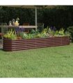 vidaXL Garden Raised Bed Galvanised Steel 260x40x36 cm Brown — Size: 260 x 40 x 36 cm