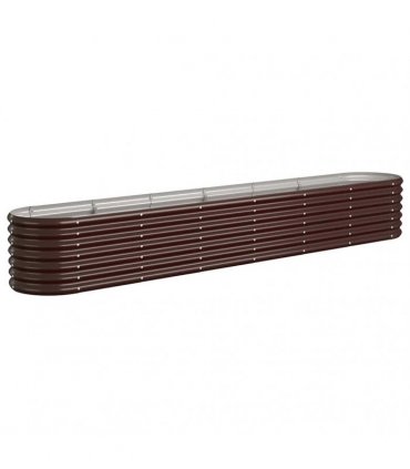 vidaXL Garden Raised Bed Galvanised Steel 260x40x36 cm Brown — Size: 260 x 40 x 36 cm