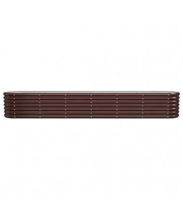 vidaXL Garden Raised Bed Galvanised Steel 260x40x36 cm Brown — Size: 260 x 40 x 36 cm