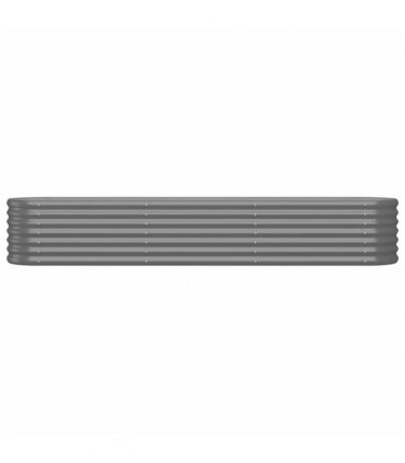vidaXL Garden Raised Bed | Grey | Powder-coated steel | Large | Durable — Size: 224 x 40 x 36 cm