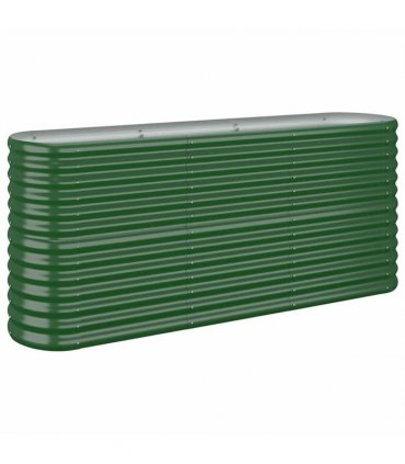 vidaXL Garden Raised Bed Galvanised Steel 152x40x68 cm Green — Size: 152 x 40 x 68 cm