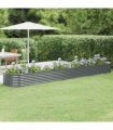 vidaXL Garden Raised Bed | Anthracite | Powder-coated steel | Large | Tough — Size: 440 x 80 x 36 cm