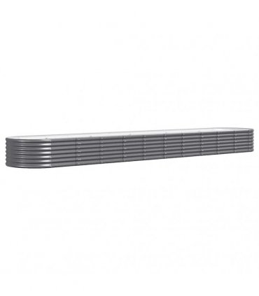 vidaXL Garden Raised Bed | Anthracite | Powder-coated steel | Large | Tough — Size: 440 x 80 x 36 cm
