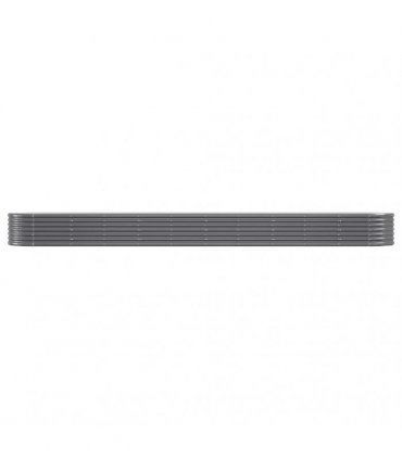 vidaXL Garden Raised Bed | Anthracite | Powder-coated steel | Large | Tough — Size: 440 x 80 x 36 cm