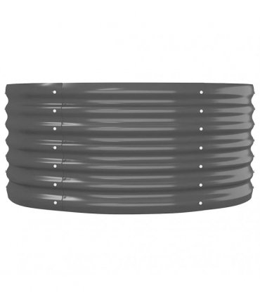vidaXL Garden Raised Bed | Anthracite | Powder-coated steel | Large | Tough — Size: 440 x 80 x 36 cm