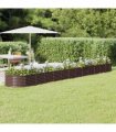 vidaXL Garden Raised Bed | Brown | Powder-coated steel | Large | Durable — Size: 512 x 80 x 36 cm