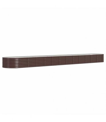vidaXL Garden Raised Bed | Brown | Powder-coated steel | Large | Durable — Size: 512 x 80 x 36 cm
