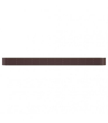vidaXL Garden Raised Bed | Brown | Powder-coated steel | Large | Durable — Size: 512 x 80 x 36 cm