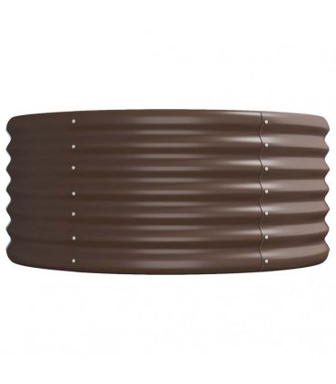 vidaXL Garden Raised Bed | Brown | Powder-coated steel | Large | Durable — Size: 512 x 80 x 36 cm