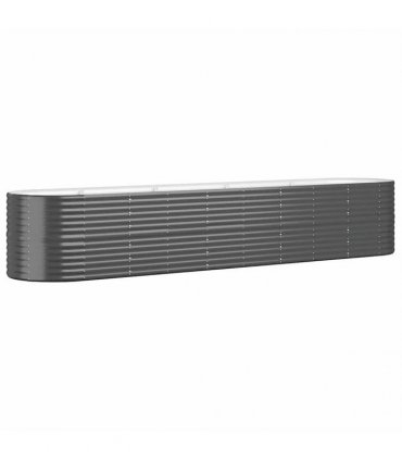 vidaXL Garden Raised Bed Galvanised Steel 368x80x68 cm Anthracite — Size: 368 x 80 x 68 cm