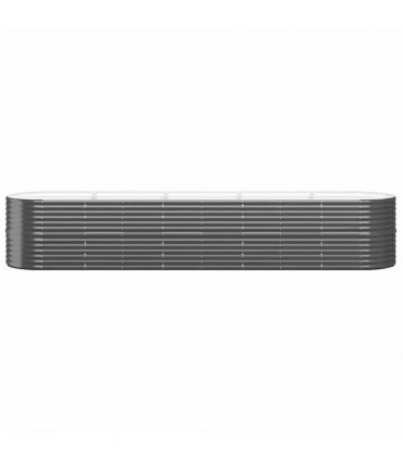 vidaXL Garden Raised Bed Galvanised Steel 368x80x68 cm Anthracite — Size: 368 x 80 x 68 cm