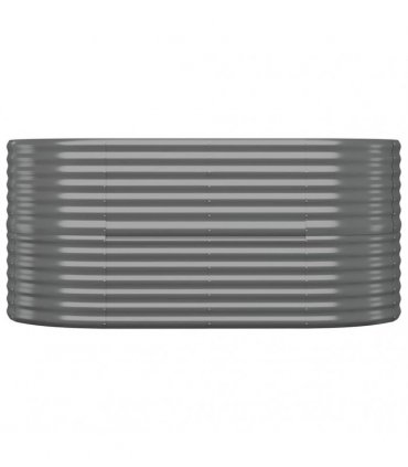 vidaXL Garden Raised Bed | Grey | Powder-coated steel | Large | Durable — Size: 152 x 80 x 68 cm