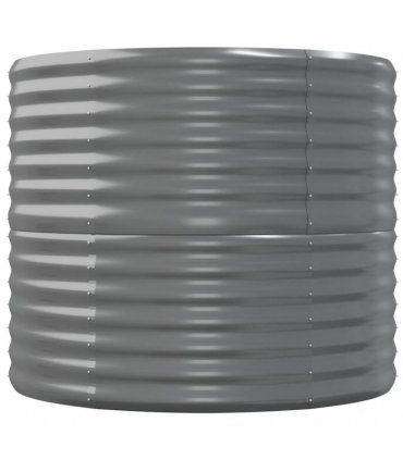 vidaXL Garden Raised Bed | Grey | Powder-coated steel | Large | Durable — Size: 152 x 80 x 68 cm