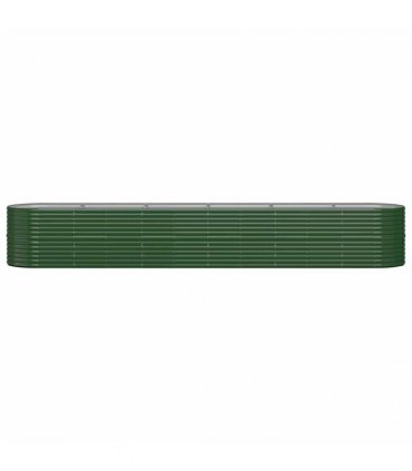 vidaXL Garden Raised Bed Galvanised Steel 440x80x68 cm Green — Size: 440 x 80 x 68 cm
