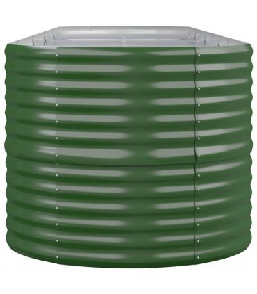 vidaXL Garden Raised Bed Galvanised Steel 440x80x68 cm Green — Size: 440 x 80 x 68 cm