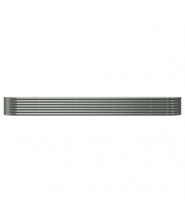 vidaXL Garden Raised Bed | Grey | Powder-coated steel | Large | Durable — Size: 368 x 80 x 36 cm
