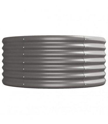 vidaXL Garden Raised Bed | Grey | Powder-coated steel | Large | Durable — Size: 368 x 80 x 36 cm