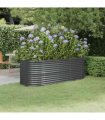 vidaXL Garden Raised Bed | Anthracite | Powder-coated steel | Large | Durable — Size: 224 x 80 x 68 cm