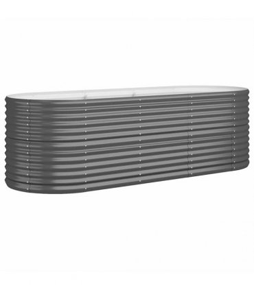 vidaXL Garden Raised Bed | Anthracite | Powder-coated steel | Large | Durable — Size: 224 x 80 x 68 cm