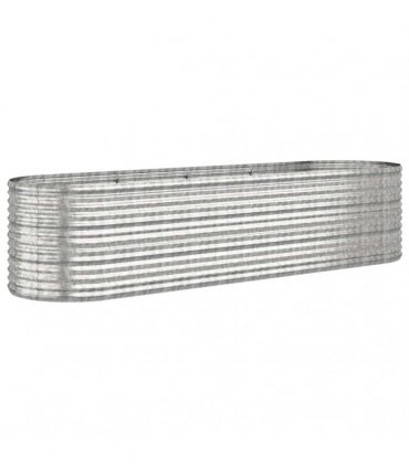 vidaXL Garden Raised Bed Galvanised Steel 296x80x68 cm Silver — Size: 296 x 80 x 68 cm