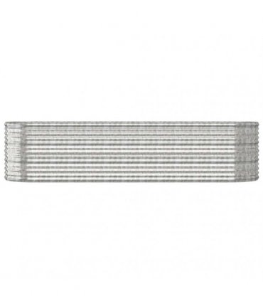 vidaXL Garden Raised Bed Galvanised Steel 296x80x68 cm Silver — Size: 296 x 80 x 68 cm