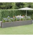 vidaXL Garden Raised Bed Galvanised Steel 440x80x68 cm Grey — Size: 440 x 80 x 68 cm