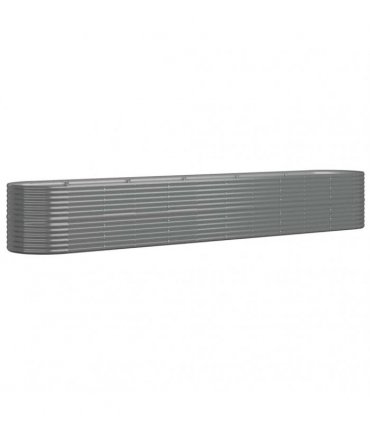 vidaXL Garden Raised Bed Galvanised Steel 440x80x68 cm Grey — Size: 440 x 80 x 68 cm