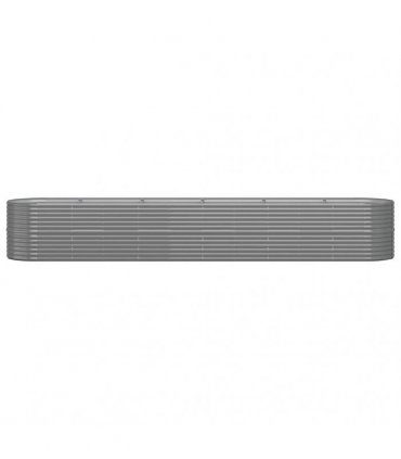 vidaXL Garden Raised Bed Galvanised Steel 440x80x68 cm Grey — Size: 440 x 80 x 68 cm