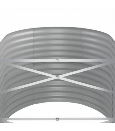 vidaXL Garden Raised Bed Galvanised Steel 440x80x68 cm Grey — Size: 440 x 80 x 68 cm