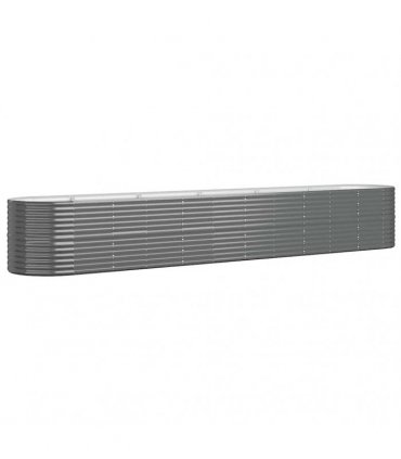 vidaXL Garden Raised Bed Galvanised Steel 440x80x68 cm Anthracite — Size: 440 x 80 x 68 cm