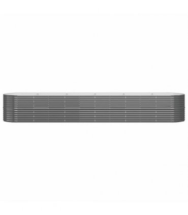 vidaXL Garden Raised Bed Galvanised Steel 440x80x68 cm Anthracite — Size: 440 x 80 x 68 cm
