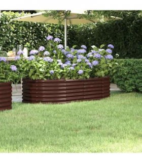 vidaXL Garden Raised Bed Galvanised Steel 152x80x36 cm Brown — Size: 152 x 80 x 36 cm