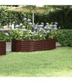 vidaXL Garden Raised Bed Galvanised Steel 152x80x36 cm Brown — Size: 152 x 80 x 36 cm