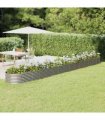 vidaXL Garden Raised Bed | Silver | Powder-coated steel | Large | Durable — Size: 620 x 80 x 36 cm