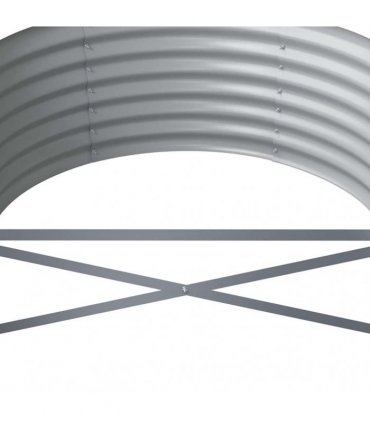 vidaXL Garden Raised Bed | Silver | Powder-coated steel | Large | Durable — Size: 620 x 80 x 36 cm