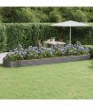vidaXL Garden Raised Bed Galvanised Steel 523x140x36 cm Grey — Size: 523 x 140 x 36 cm