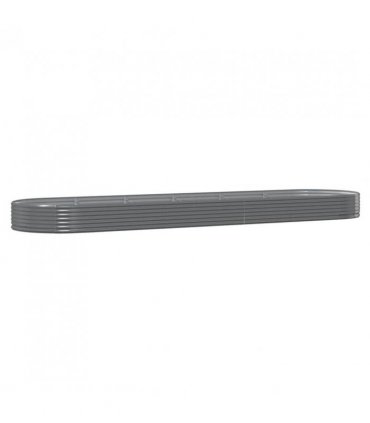vidaXL Garden Raised Bed Galvanised Steel 523x140x36 cm Grey — Size: 523 x 140 x 36 cm