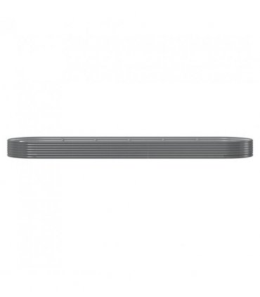 vidaXL Garden Raised Bed Galvanised Steel 523x140x36 cm Grey — Size: 523 x 140 x 36 cm