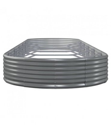 vidaXL Garden Raised Bed Galvanised Steel 523x140x36 cm Grey — Size: 523 x 140 x 36 cm
