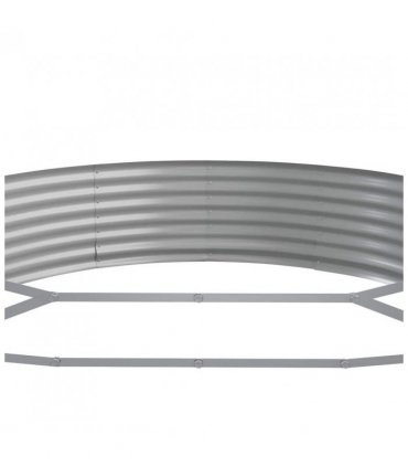 vidaXL Garden Raised Bed Galvanised Steel 523x140x36 cm Grey — Size: 523 x 140 x 36 cm