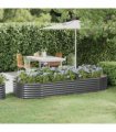 vidaXL Garden Raised Bed Galvanised Steel 249x100x36 cm Anthracite — Size: 249 x 100 x 36 cm