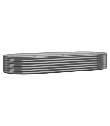 vidaXL Garden Raised Bed Galvanised Steel 249x100x36 cm Anthracite — Size: 249 x 100 x 36 cm