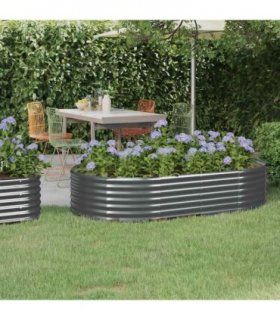 vidaXL Garden Raised Bed Galvanised Steel 175x100x36 cm Anthracite — Size: 175 x 100 x 36 cm