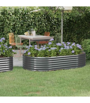 vidaXL Garden Raised Bed Galvanised Steel 175x100x36 cm Anthracite — Size: 175 x 100 x 36 cm