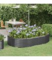 vidaXL Garden Raised Bed Galvanised Steel 214x140x36 cm Anthracite — Size: 214 x 140 x 36 cm
