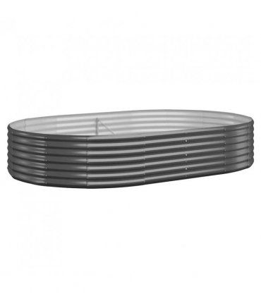 vidaXL Garden Raised Bed Galvanised Steel 214x140x36 cm Anthracite — Size: 214 x 140 x 36 cm